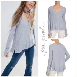 We The Free Malibu Tunic Thermal Free People Small blue gray